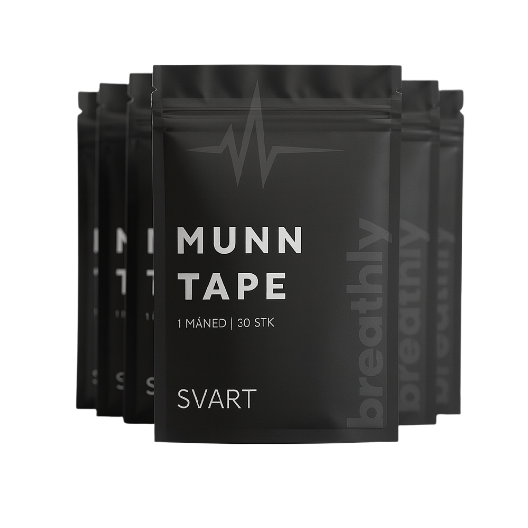 Svart Munntape - 6 Måneder
